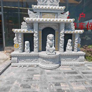 南昌芝麻白中国黑石材套墓 花岗岩墓碑