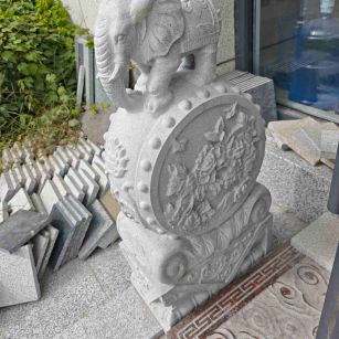 南昌芝麻白抱鼓石 庭院抱鼓石