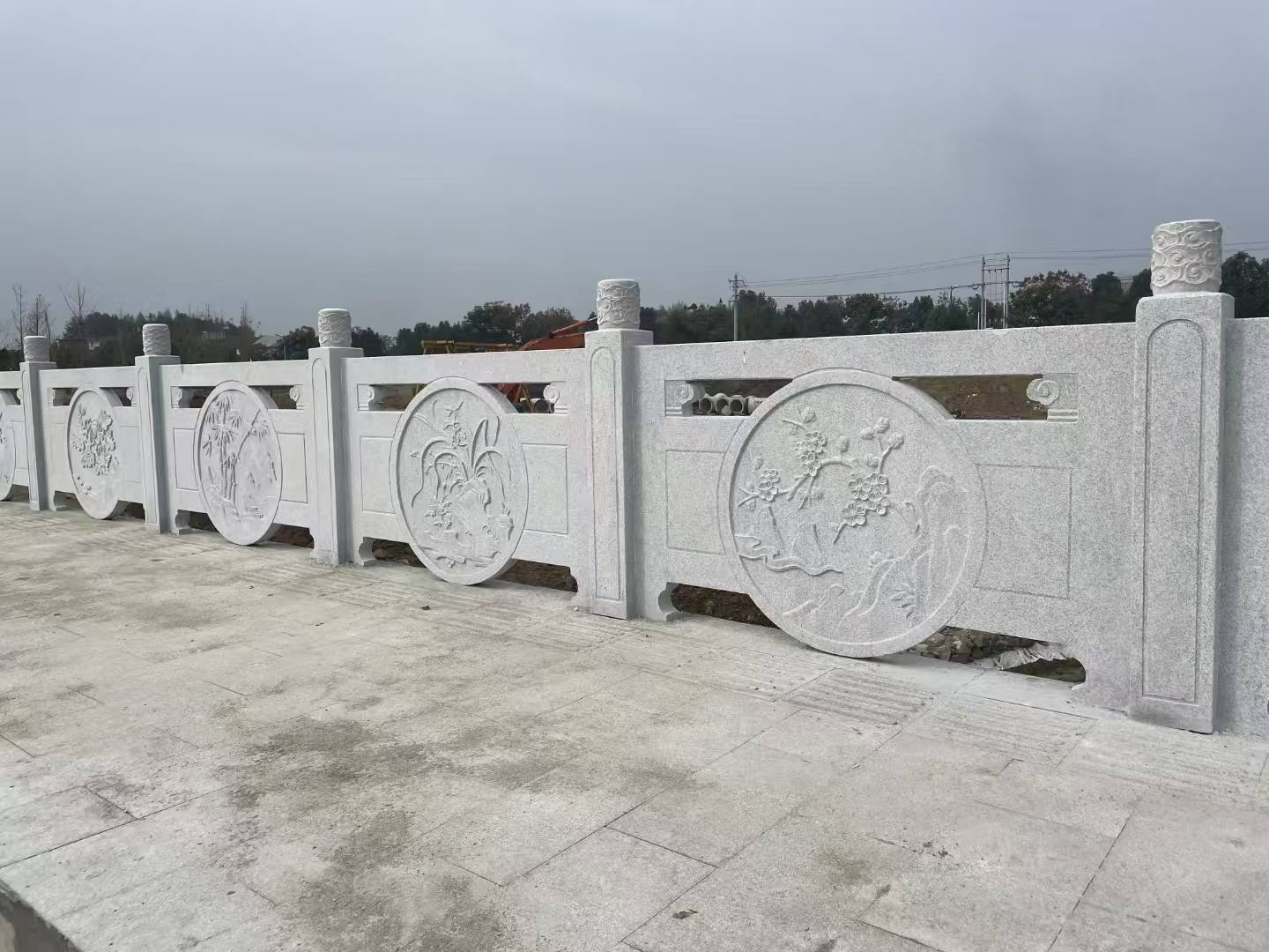南昌芝麻白河道栏杆 石材栏杆